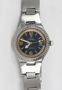 TUDOR "Oysterdate Ranger II" vintage gents wristwatch in stainless steel case with date window, Arabic quarters and baton numerals, original bracelet and clasp, 4cm wide including crown