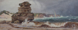 ROBERT TAYLOR-GHEE (1869-1951), (seascape), oil on board, signed lower left, 18 x 45cm