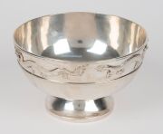 WING NAM & Co. antique&nbsp;Chinese export silver bowl with dragon decoration, 19th/20th century, 10cm high, 17cm diameter, 411 grams. - 4