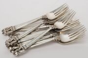 GEORG JENSEN "Acorn" pattern Danish sterling silver cutlery set for twelve, (96 pieces), 2500+ grams silver weight not including the knives - 8