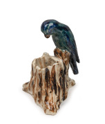 HENRY HATTON BECK rare pottery parrot vase, incised "H. H. Beck", 12.5cm high