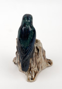HENRY HATTON BECK rare pottery parrot vase, incised "H. H. Beck", 12.5cm high - 3