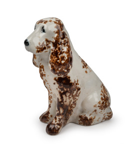 SUNSHINE PORCELAIN COMPANY rare ceramic dog statue, circa 1920s, 24cm high