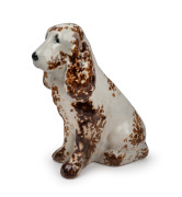 SUNSHINE PORCELAIN COMPANY rare ceramic dog statue, circa 1920s, 24cm high