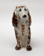 SUNSHINE PORCELAIN COMPANY rare ceramic dog statue, circa 1920s, 24cm high - 2