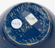 REYNELLA POTTERY blue glazed vase, incised "REYNALLA POTTER S.AUS.1922", 11.5 cm high x 16.5 cm wide - 3