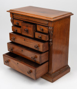 An antique Australian ceder apprentice chest of nine drawers with carved corbels circa 1875, 47cm high, 45cm wide, 23cm deep. - 2