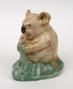 REMUED rare pottery koala bookend modeled by CASTLE HARRIS, incised "Remued, 339", 15cm high - 2