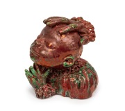 JOHN PERCEVAL "Angel" pottery bust, signed and dated, 1958, 20cm high, 22cm wide - 2