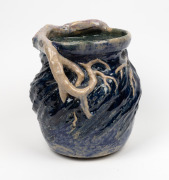 MERRIC BOYD spectacular pottery vase with wind swept tree decoration, incised "Merric Boyd, 1921", an imposing 27cm high, 28cm wide - 2