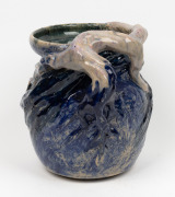 MERRIC BOYD spectacular pottery vase with wind swept tree decoration, incised "Merric Boyd, 1921", an imposing 27cm high, 28cm wide - 4