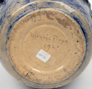 MERRIC BOYD spectacular pottery vase with wind swept tree decoration, incised "Merric Boyd, 1921", an imposing 27cm high, 28cm wide - 5