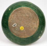JOHN PERCEVAL and ARTHUR MERRIC BOYD Murrumbeena pottery fruit bowl painted with wildflowers, ferns and birds, incised "Perceval, Arthur Merric Boyd", 29.5cm diameter - 2