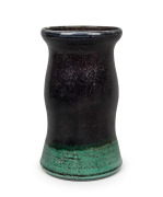 MERRIC BOYD pottery vase with unusual black and green glazed finish, incised "M. Boyd, 1924", ​​​​​​​25cm high
