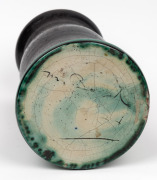MERRIC BOYD pottery vase with unusual black and green glazed finish, incised "M. Boyd, 1924", ​​​​​​​25cm high - 3