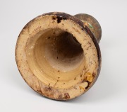 JAMES CAMPBELL pottery antique terrace urn with brown and green majolica glaze, 19th century, manufactured in two sections, 67cm high overall, 39cm wide - 7