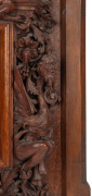 ROBERT PRENZEL&nbsp;(1866-1941), mirror frame, sumptuously carved with grotesques, angels, grapes and foliate motifs, crested by a&nbsp;shield dated 1889. A rare and early example, signed lower right "ROBERT PRENZEL", 51 x 41cm&nbsp; overall. See full page illustration, - 4