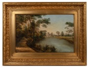 HENRY GRITTEN (1818-1873), (Yarra river, Melbourne), oil on canvas, signed lower right "Henry Gritten", date illegible (1873?), 39 x 43cm, 47 x 63cm overall. - 2