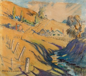 DORA WILSON (1883-1946), (farm scene), watercolour, signed lower left "Dora L. Wilson", 37 x 42cm, 55 x 65cm overall