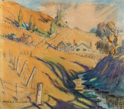 DORA WILSON (1883-1946), (farm scene), watercolour, signed lower left "Dora L. Wilson", ​​​​​​​37 x 42cm, 55 x 65cm overall
