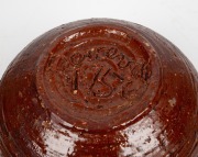 JOHN PERCEVAL pottery lidded jar, brown and green glaze with turquoise interior, incised "Perceval, 1956", 35cm high, 32cm across the handles - 4