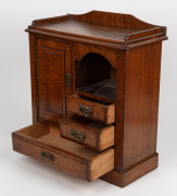 An antique Australian apprentice Beaconsfield miniature cabinet crafted in Queensland fiddleback maple with huon pine secondary timbers, late 19th century, 47cm high, 42cm wide, 20cm deep - 2