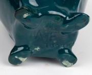 HARVEY SCHOOL pottery vase with a deep green turquoise glaze, Queensland origin,&nbsp; incised marks to base (illegible), 20cm high&nbsp; - 2