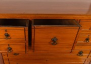An antique Australian kauri pine chest of seven drawers with incised decoration and brass swing handles, Baltic pine secondary timbers, Melbourne origin, circa 1890, 113cm high, 119cm wide, 50cm deep - 4
