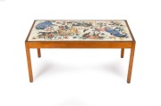 JOHN PERCEVAL hand-painted tile top coffee table, signed "John Perceval '50", 45cm high, 97cm wide, 50cm deep - 7