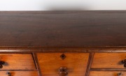 A rare and unusual antique Australian cedar chest of eight drawers with carved half barley twist columns, inverted breakfront with cross grained cushion moulded drawer blades and blackwood diamond escutcheons, Tasmanian origin, circa 1835, most likely the - 4