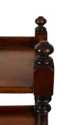 An antique Australian cedar three tier dumbwaiter with turned column supports and ring turned decoration, circa 1875, unusually small proportions of 126cm high, 81cm wide, 45cm deep - 3