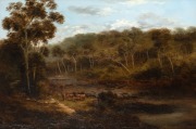 WILLIAM SHORT Senior (1833-1917), (Grazing by the Yarra), oil on canvas, signed lower left "W. Short, V.A., 1878", 50 x 75cm, 72 x 96cm overall.