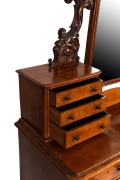 MELBOURNE CLUB impressive antique Australian cedar twin pedestal dressing table with ornately carved cedar supports and fitted with brass candle sconces, Melbourne origin, circa 1860, 190cm high, 159cm wide, 57cm deep - 2