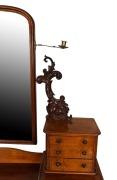 MELBOURNE CLUB impressive antique Australian cedar twin pedestal dressing table with ornately carved cedar supports and fitted with brass candle sconces, Melbourne origin, circa 1860, 190cm high, 159cm wide, 57cm deep - 4