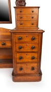 MELBOURNE CLUB impressive antique Australian cedar twin pedestal dressing table with ornately carved cedar supports and fitted with brass candle sconces, Melbourne origin, circa 1860, 190cm high, 159cm wide, 57cm deep - 5