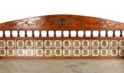 An antique Australian huon pine washstand with marble top and floral tile back, 19th century, 116cm high, 122cm wide, 50cm deep - 2
