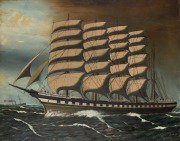 ROBERT W. FARLOW, (a four-masted barque under full sail), oil on canvas, signed lower right "Robert W. Farlow, 1894", 71 x 91cm, 82 x 102cm overall.
