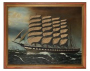 ROBERT W. FARLOW, (a four-masted barque under full sail), oil on canvas, signed lower right "Robert W. Farlow, 1894", 71 x 91cm, 82 x 102cm overall. - 2