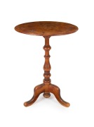 A Colonial Australian huon pine wine table with one piece slab top, Tasmanian origin, mid 19th century, 77cm high, 56cm diameter