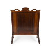 An Australian Arts & Crafts fire screen, carved blackwood with gumnuts, blossoms and wattle, circa 1900, 99cm high, 82cm wide, 41cm deep - 2