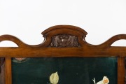 An Australian Arts & Crafts fire screen, carved blackwood with gumnuts, blossoms and wattle, circa 1900, 99cm high, 82cm wide, 41cm deep - 3