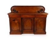 ANDREW LENEHAN antique Colonial Australian cedar breakfront sideboard, Sydney origin, circa 1850, stamped "A. Lenehan" to the centre drawer, 126cm high, 170cm wide, 51cm deep