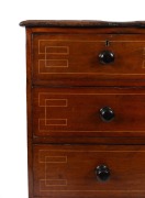 An antique Colonial Australian cedar chest of five drawers with Greek key string inlay to the drawer fronts, New South Wales origin, circa 1835, 110cm high, 111cm wide, 52cm deep - 2