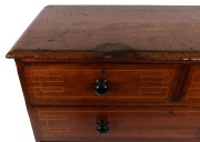 An antique Colonial Australian cedar chest of five drawers with Greek key string inlay to the drawer fronts, New South Wales origin, circa 1835, 110cm high, 111cm wide, 52cm deep - 3