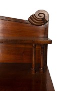 An antique Colonial Australian cedar twin pedestal sideboard with a Grecian Palladium back, turned supports, cross banded edge with pine string inlay, Tasmanian origin, circa 1845, 150cm high, 182cm wide, 56cm deep. - 2