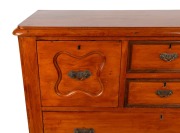 An antique Australian huon pine and kauri pine seven drawer chest with nickel plated handles, Melbourne origin, circa 1890, 122cm high, 120cm wide, 46cm deep - 2