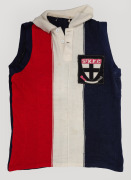 Ross Oakley's short-sleeved St Kilda guernsey with number 12 on back, worn by Oakley during the home and away season as well as the second semi final in 1966, during which he sustained the knee injury that caused him to be absent from the Grand Final matc