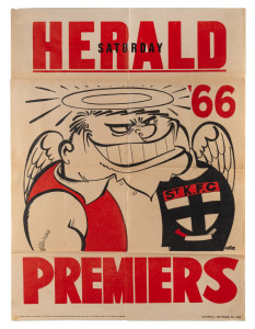 WEG: Ross Oakley's personal souvenir&nbsp;poster celebrating St Kilda's 1966 premiership, 50.5 x 66.5cm.