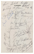 The Grand Final dinner menu from September 24th 1966, with numerous original signatures of those attending on rear, including Ken Baker, Darrel Baldock, Ian Cooper, Verdun Howell, Bob Murray, Kevin Roberts, Ed Schwarzman, Brian Sierakowski, Ross Smith, Ia - 2