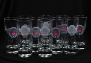 AFL CENTENARY: Set of ten highball drinking glasses featuring AFL Centenary logo and engraving that reads 'Players And Coaches Of The Century Dinner 3 June 1996', each 16cm high. (10 items)